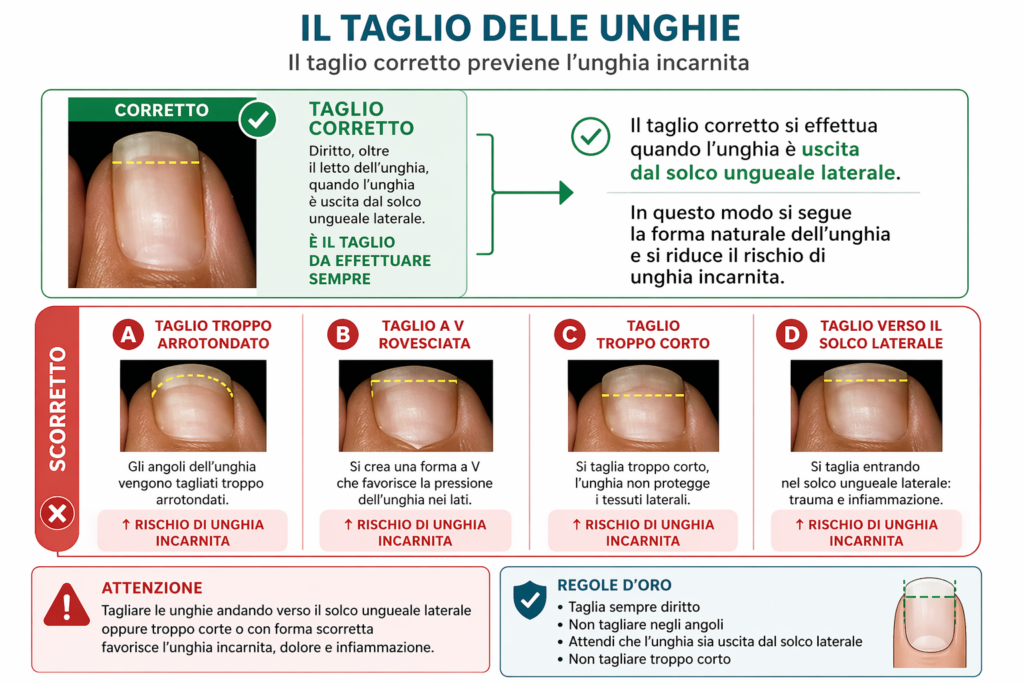 Schema sul taglio delle unghie